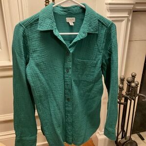 J Crew Gauze Soft Button Down